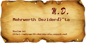 Mehrwerth Dezideráta névjegykártya